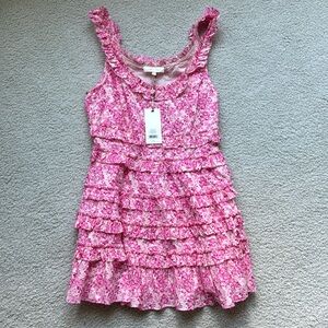 LoveShackFancy Pippy Dress in pink berry fields size 6 NWT